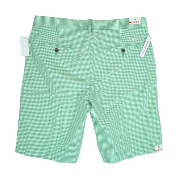 NWT Mens Izod Green Plaid Shorts Straight‎ Fit Size 34 Sport ~ MSRP $60 - Picture 2 of 4